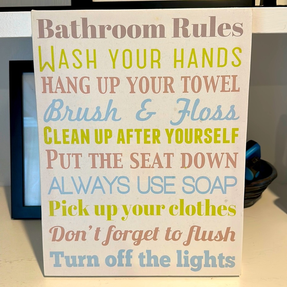 Bathroom Rules wall decor